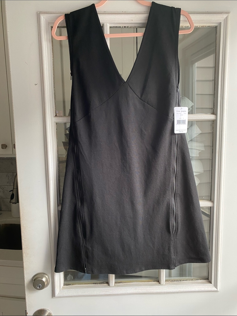 Free People Black Zippered Dress with Tag